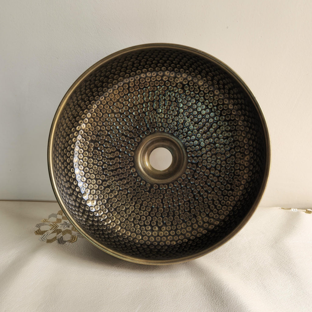 Hand Hammered Antique Brass Vessel Sink