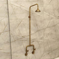 Handmade Antique Brass Exposed Pipe Shower System - Vintage Brass Rain Shower