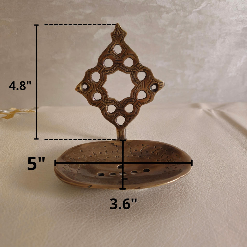 Handmade Brass Soap Dish – Moroccan Star Wall Mount