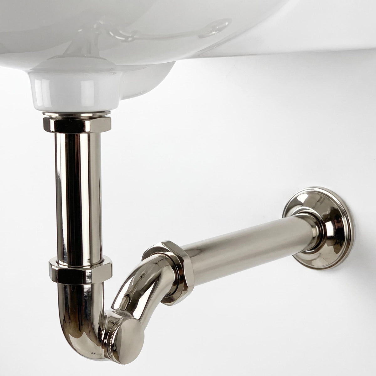 Polished Nickel Drain Pipe with P-Trap