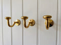 Unlacquered Solid Brass Wall Hook, Vintage Robe Hook, Antique Style Coat Hook for Bathroom, Entryway, or Closet