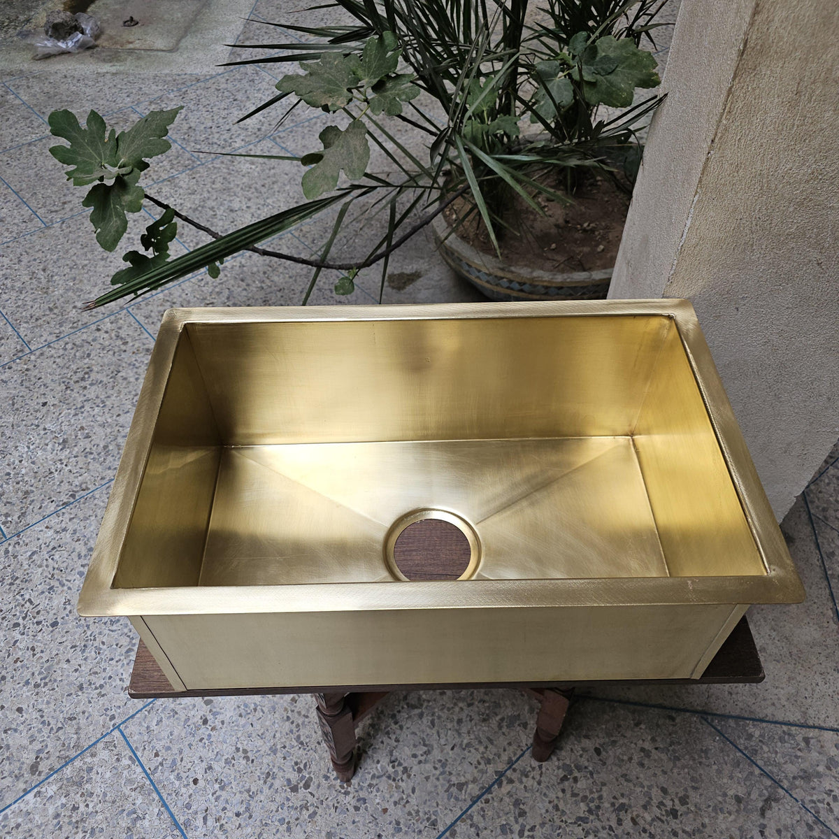 Unlacquered Brass Kitchen Sink