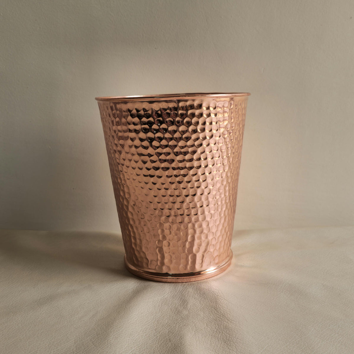 Hammered Copper Wastebasket