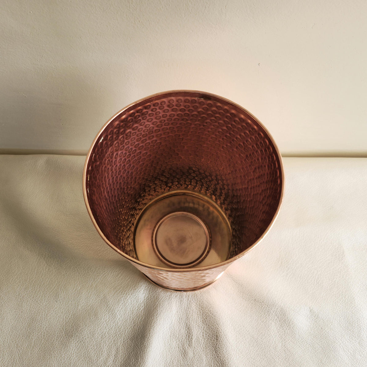 Hammered Copper Wastebasket