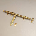 Solid Brass Sliding Door Latch 16, 20 and 24 inch - Handmade Etched Door Bolt