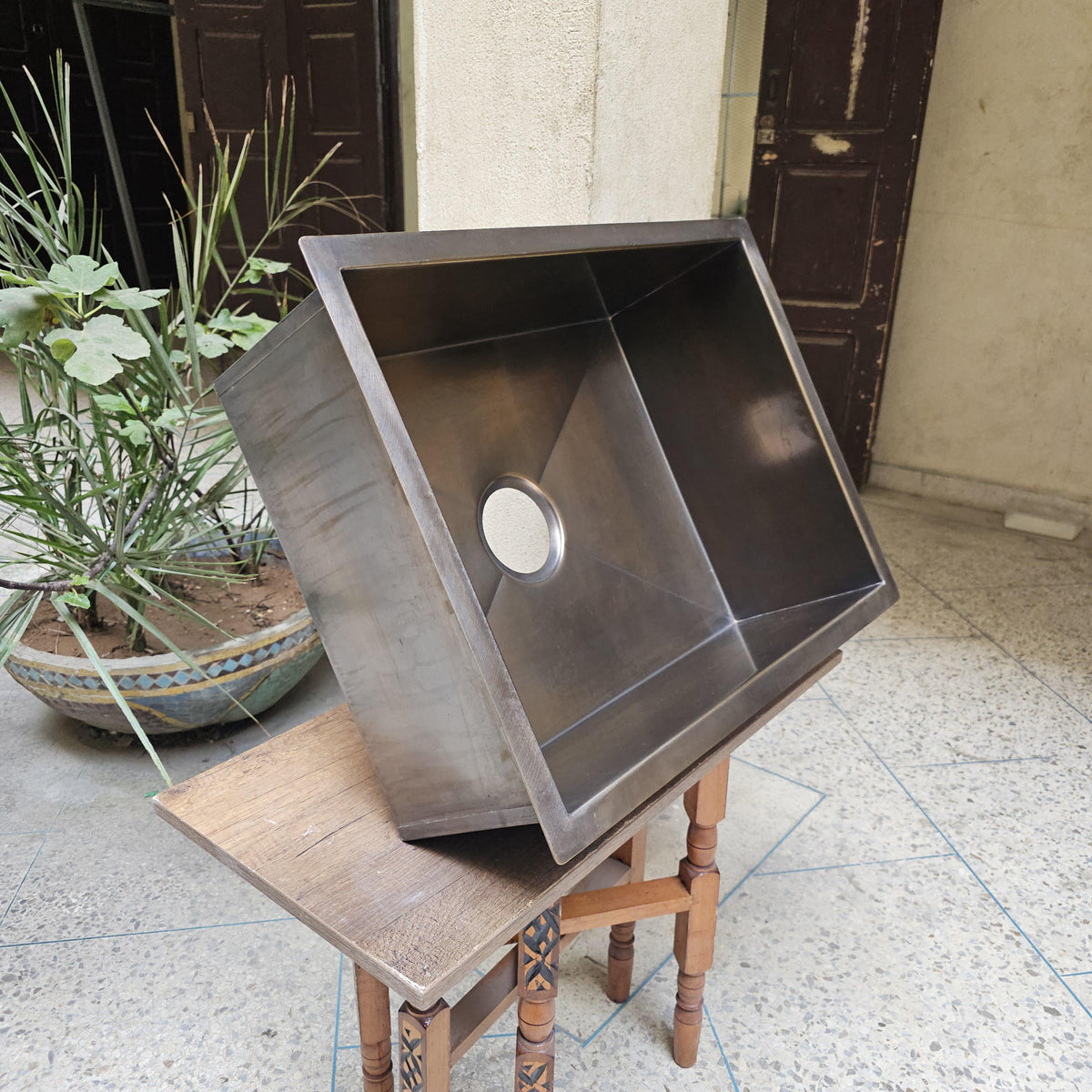 Handcrafted Unlacquered Brass Bar Sink