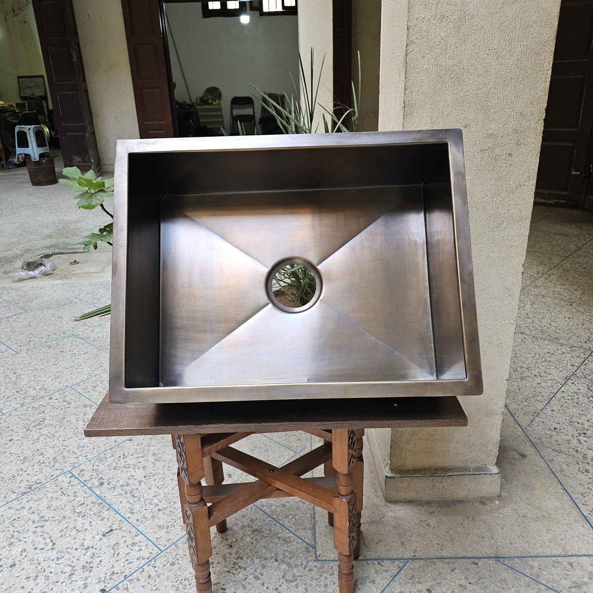 Handcrafted Unlacquered Brass Bar Sink
