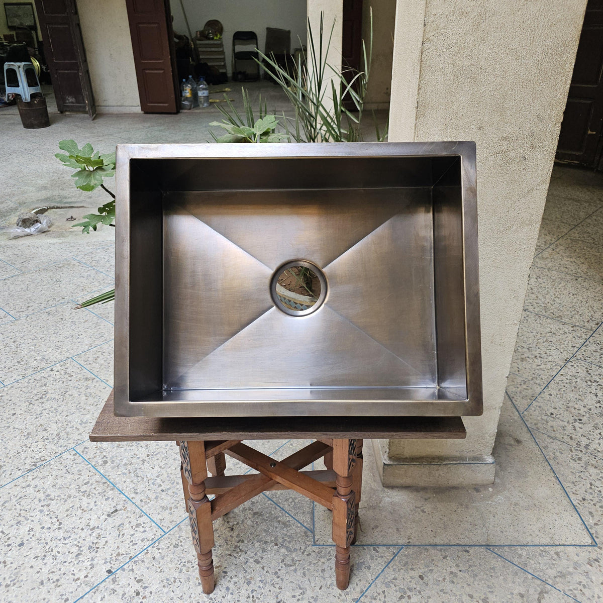 Handcrafted Unlacquered Brass Bar Sink
