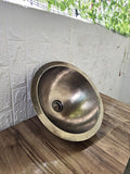 Brass Drop-In Bathroom Sink, Antique Brass Wash Basin with Overflow, Rustic Vanity Sink, Farmhouse Bathroom Basin, Brush