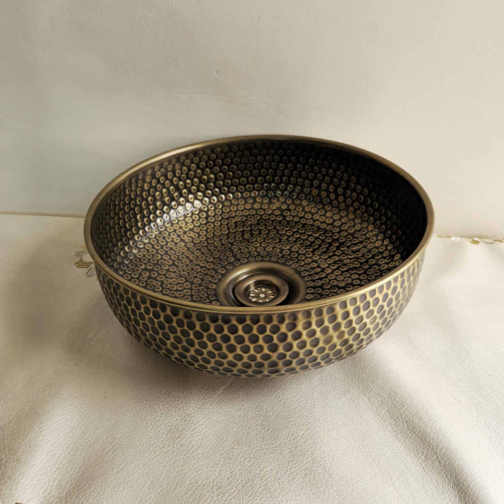 Hand Hammered Antique Brass Vessel Sink