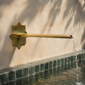 Wall-Mounted Tub Filler Faucet, Solid Brass Waterfall Spout, Handmade Moroccan Design