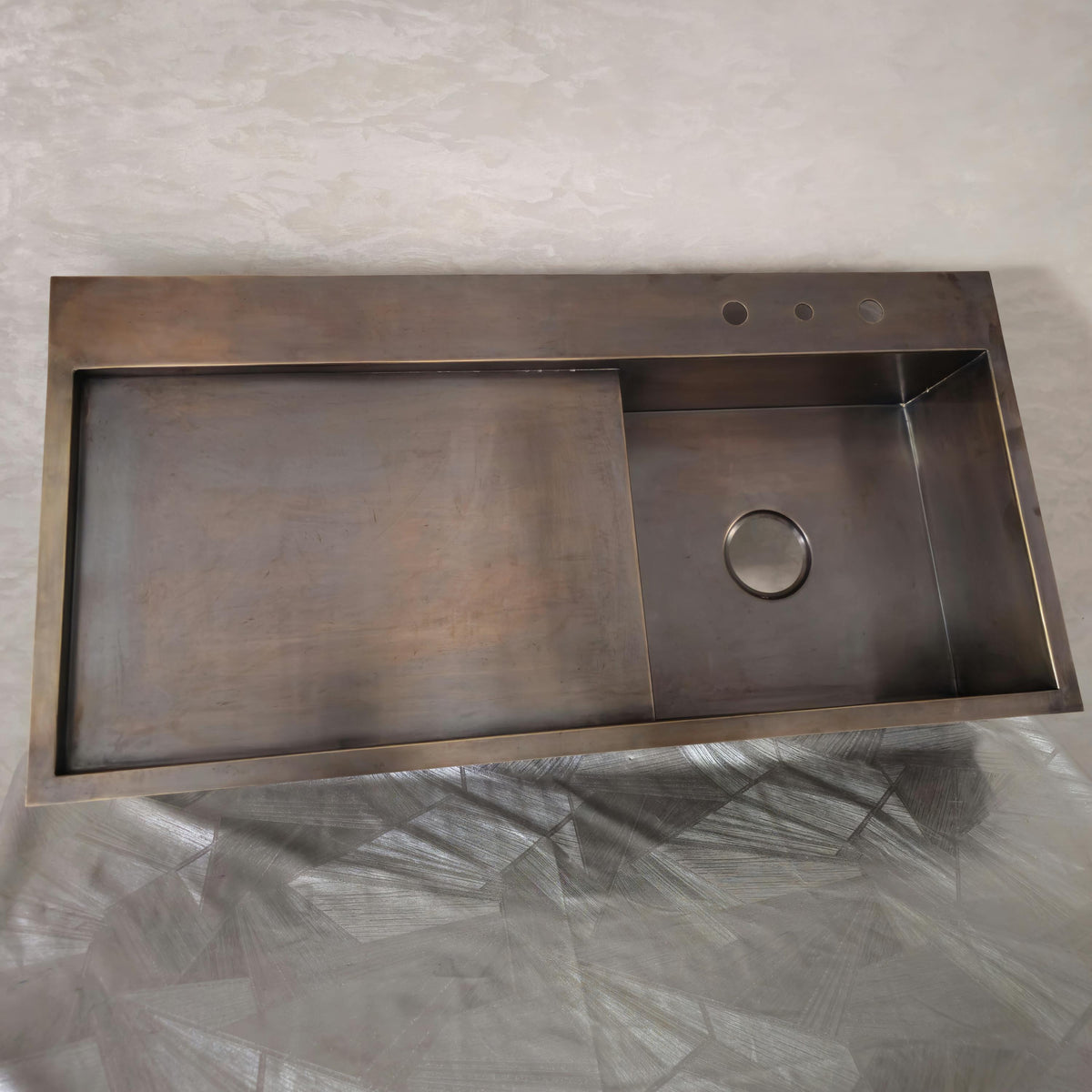 Brass Kitchen Sink with Drainboard