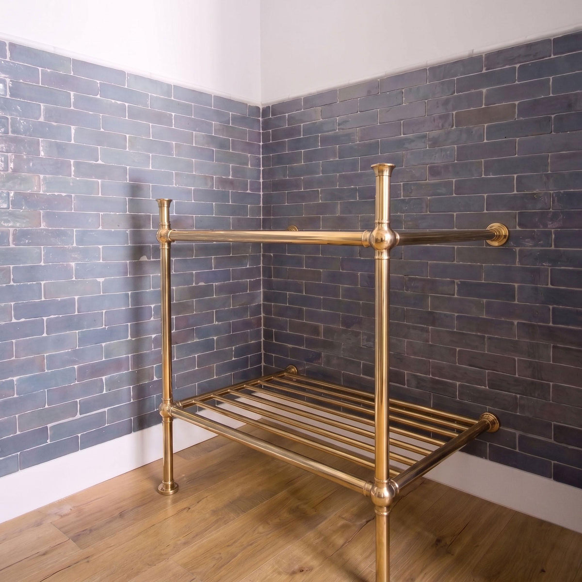 Unlacquered Brass Console Sink Frame with Shelf, Handmade Brass Washstand Legs, Wall Mount Vanity Base, Farmhouse Bathro