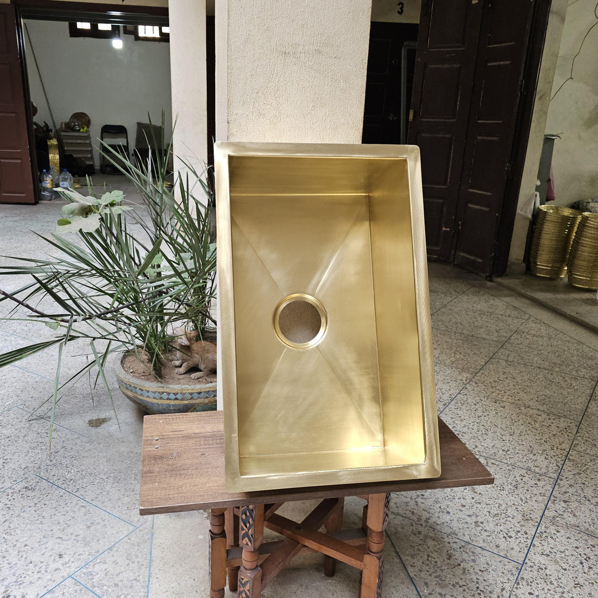 Unlacquered Brass Farmhouse Sink