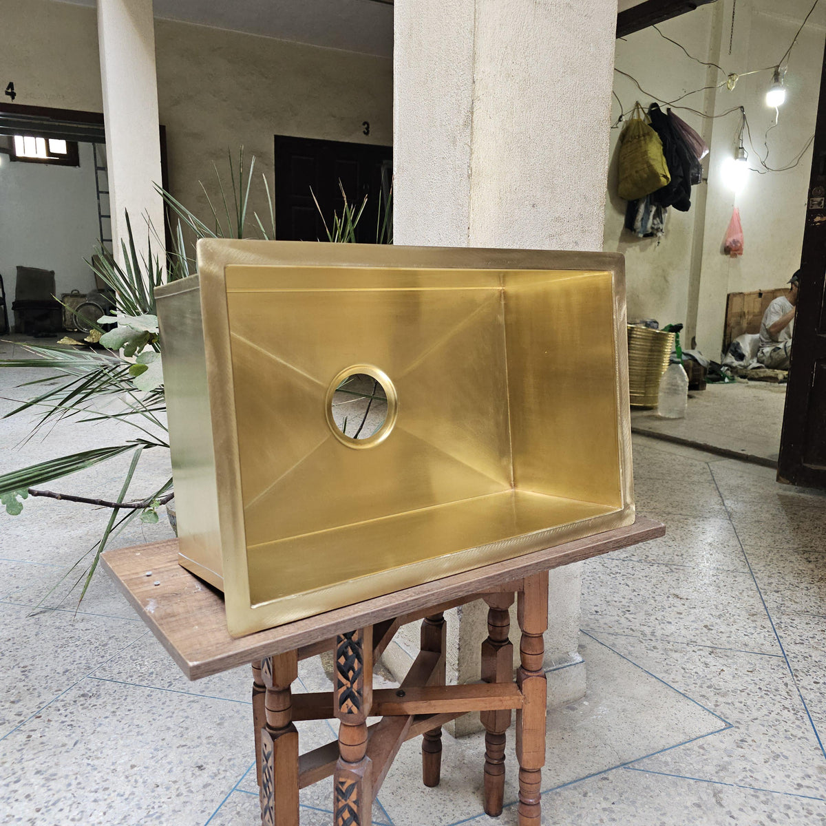 Unlacquered Brass Farmhouse Sink