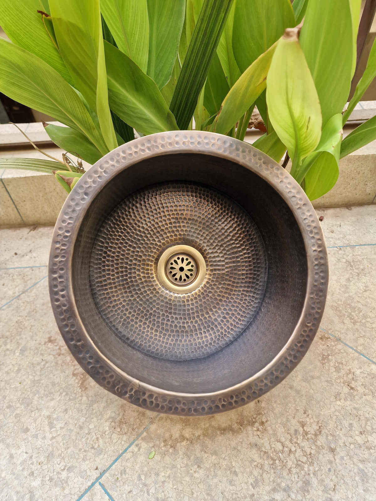 Round Aged Brass Bar Sink, Hammered Kitchen Prep Sink, Unlacquered Brass Wet Bar Basin, Handmade Moroccan Sink