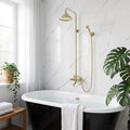 Unlacquered Brass Exposed Shower System with Rainfall Head