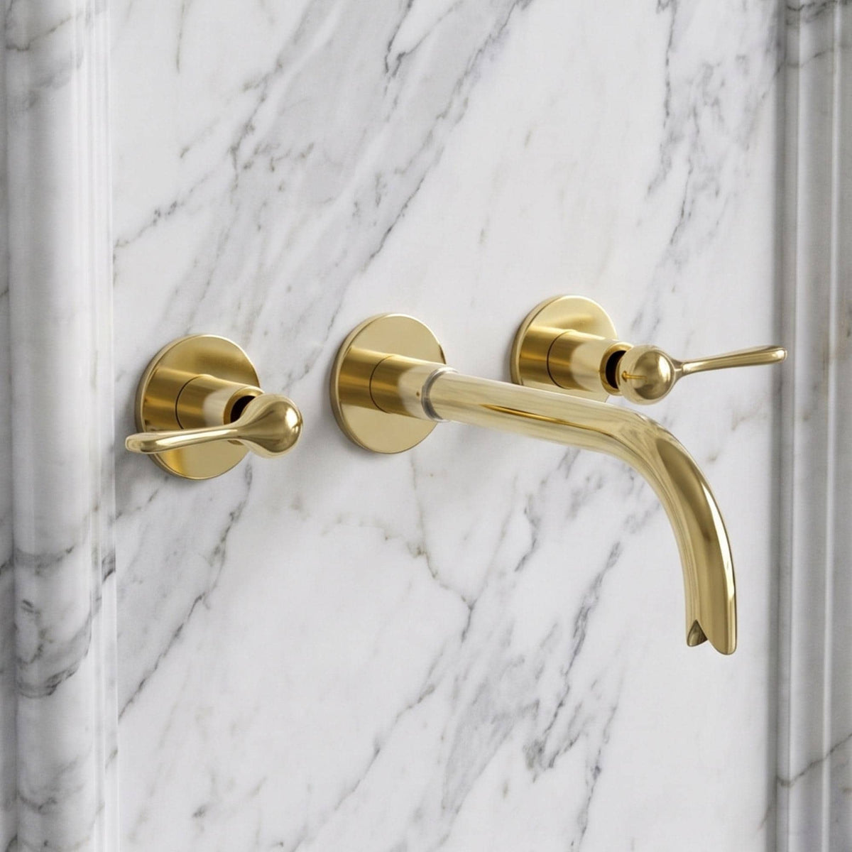 Unlacquered Brass Wall-Mount Faucet