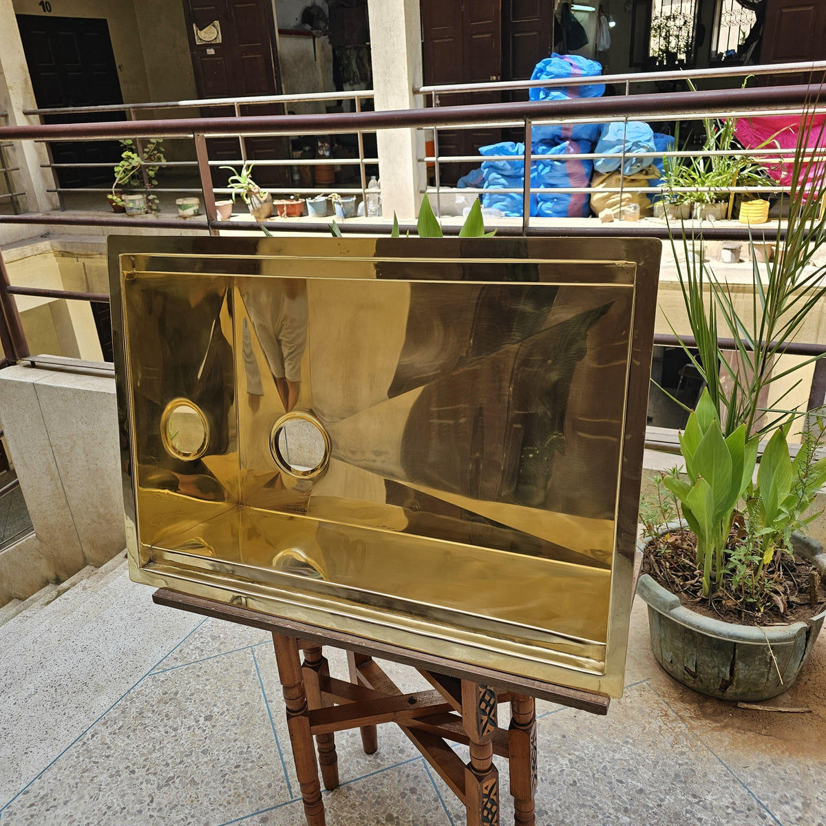 Smooth Unlacquered Brass Sink