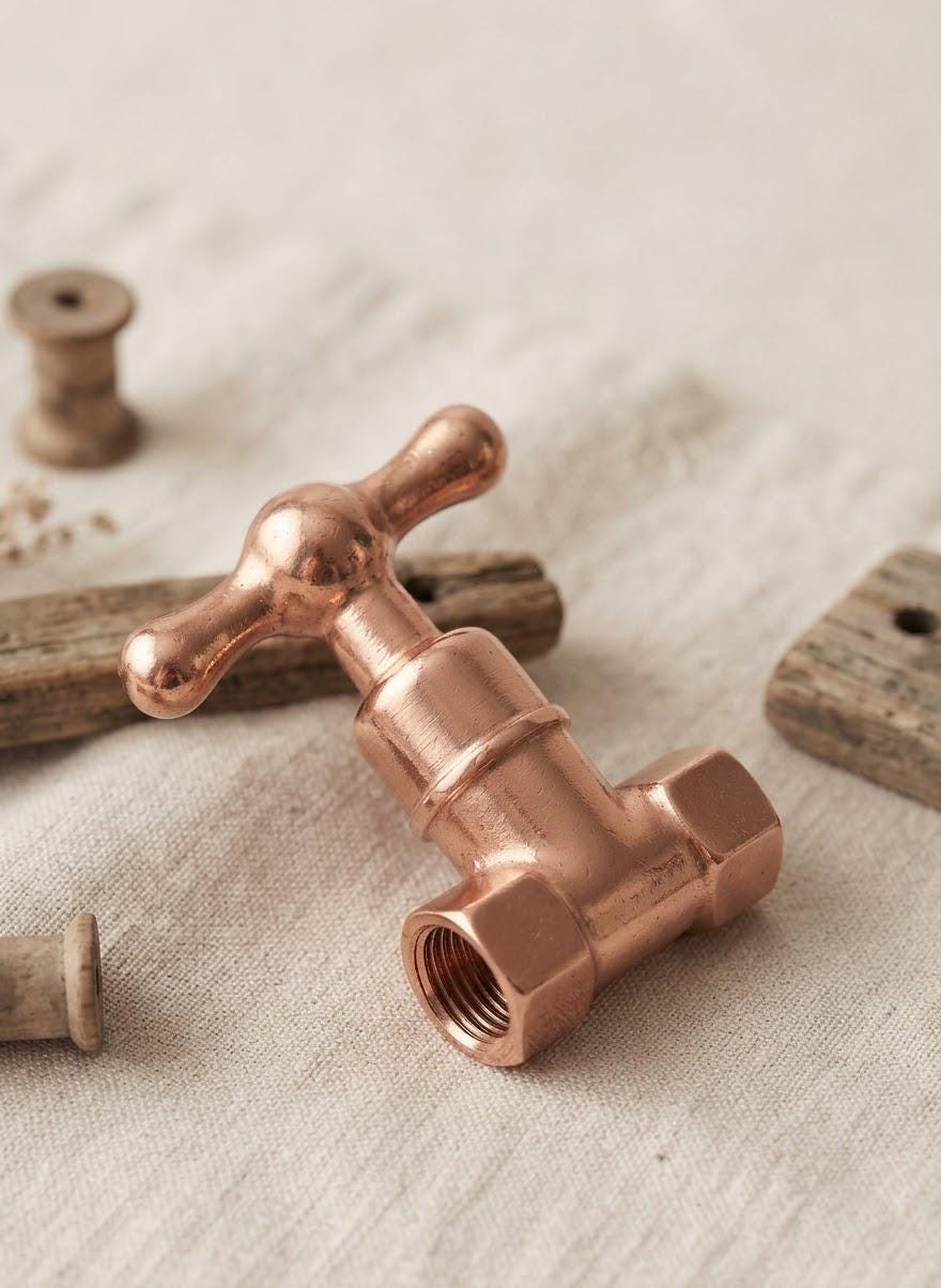 Solid Brass Cross Faucet Handle, 1/2 Inch