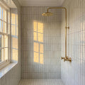 Unlacquered Brass Exposed Shower System