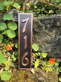 Personalized Real Copper Vertical House number signs