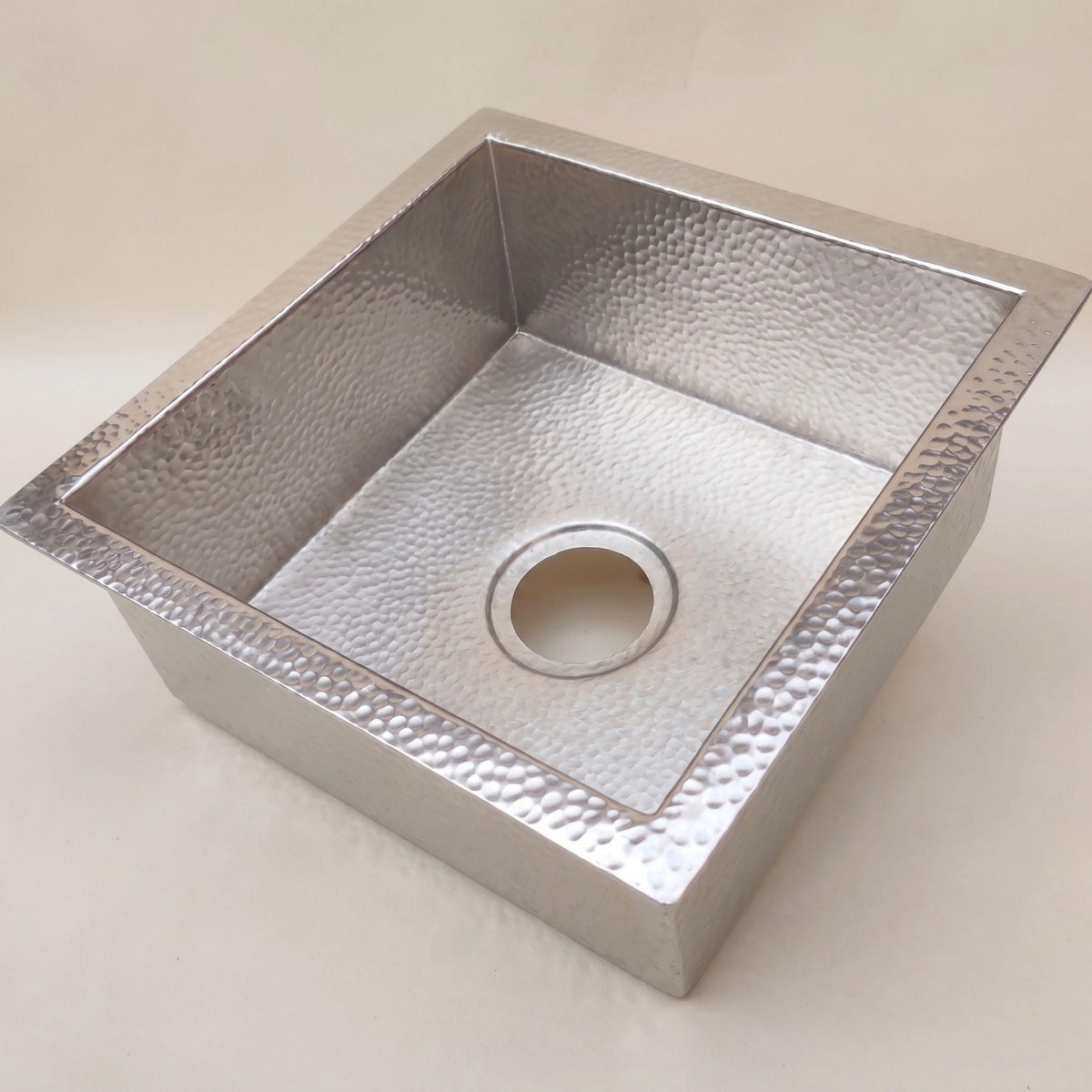Handcrafted Solid Brass Square Sink – Hand-Hammered Moroccan Bathroom Vessel Basin