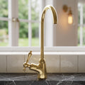 Unlacquered Brass Cold Water Faucet with lever handles