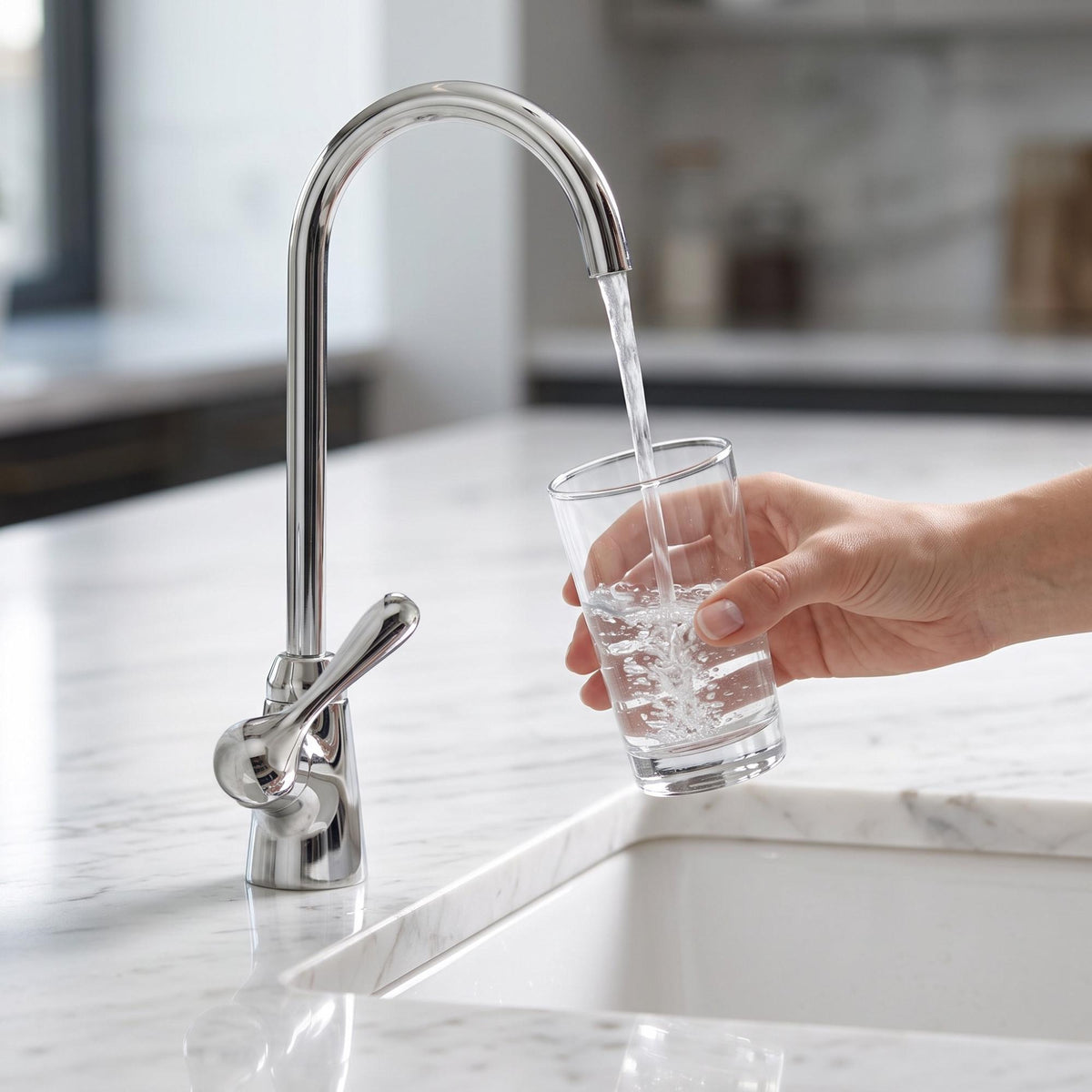 Polished Nickel Cold Water Faucet with Lever Handles
