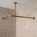 Unlacquered Brass L-Shaped Corner Shower Curtain Rod
