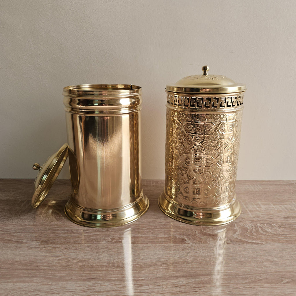 Handmade Brass Trash Can