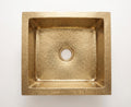 Square Hammered Brass Kitchen Sink- Farmhouse Kitchen Basin
