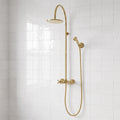 Unlacquered Brass Exposed Shower System with Handheld Shower