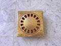 Unlacquered Brass Floor Drain, Hammered Shower Drain Cover for Bathroom & Powder Room