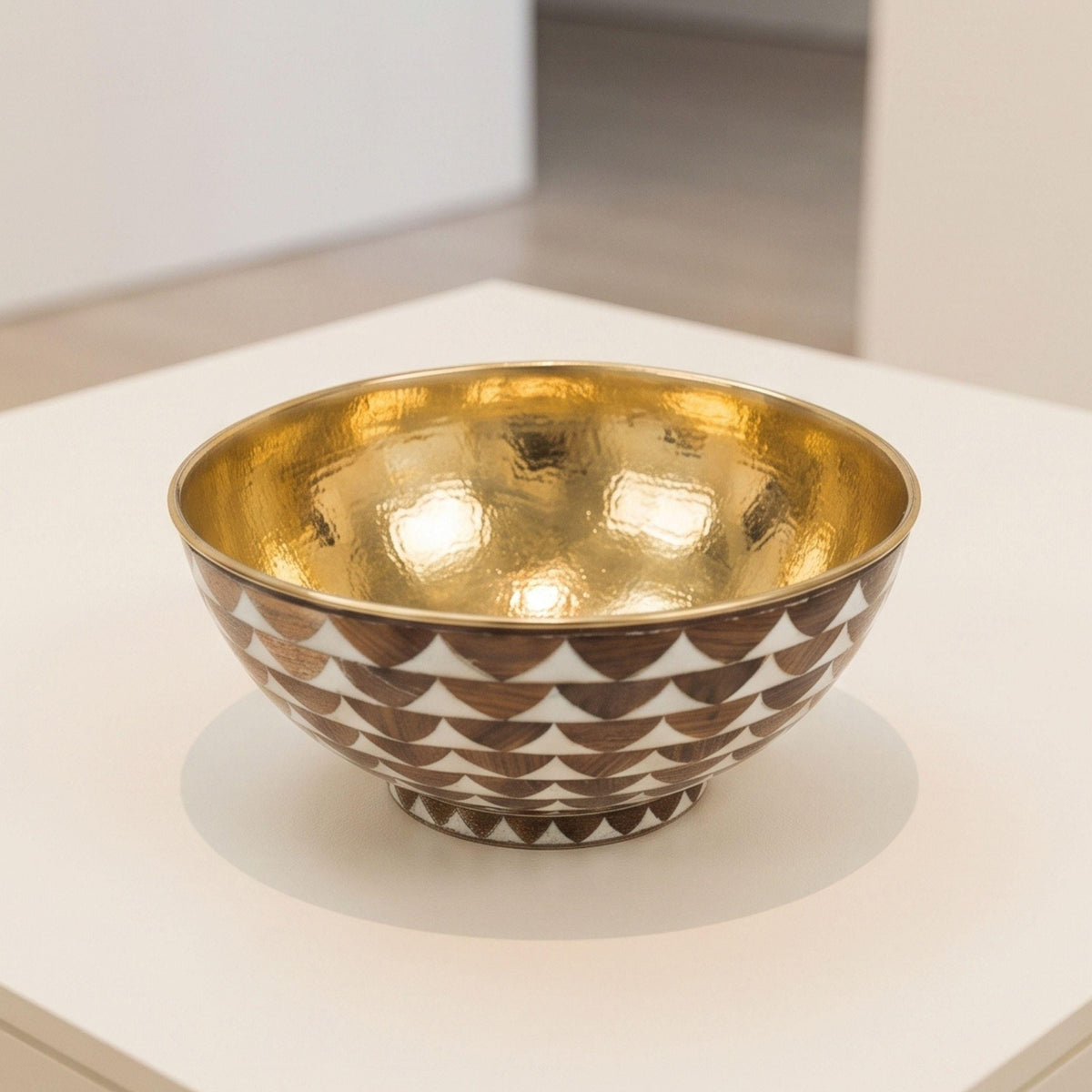 Moroccan Hand-Carved Wood Vessel Sink with Solid Brass Drain – Luxury Countertop Basin for Vanity