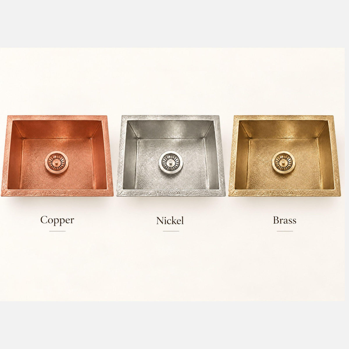 Handmade Bar Sink, Rectangular Undermount Sink, Copper Brass or Nickel Finish, Moroccan Metal Sink, Kitchen Prep Sink, W