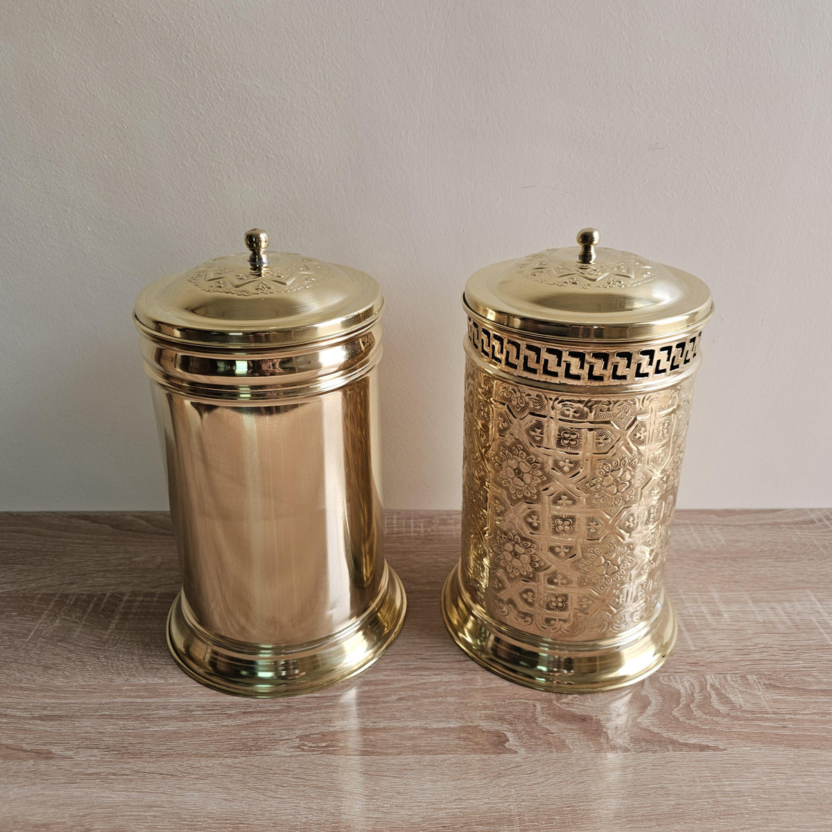 Handmade Brass Trash Can