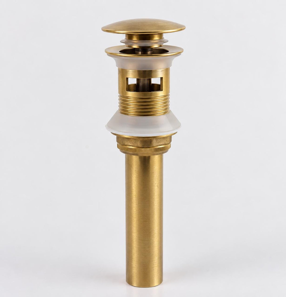 Unlacquered Brass Pop-Up Sink Drain With Overflow
