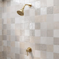 Unlacquered Brass Concealed Shower System with Adjustable Head and