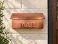 Solid Copper Wall Mount Mailbox with Embossed MAIL, Handmade, 14-Inch Wide