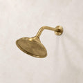 Solid Brass Rain Shower Head with Extension Arm / Brass, Copper, Nickel Finishes