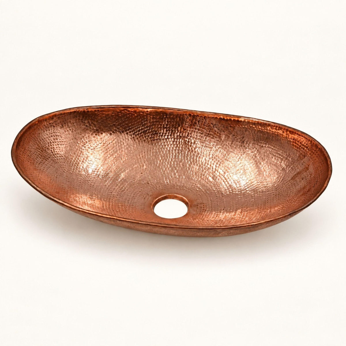 Unlacquered Solid Copper Vessel Sink, Oval Hammered Copper Bathroom Sink, Handmade Rustic Copper Sink, Farmhouse Vanity 