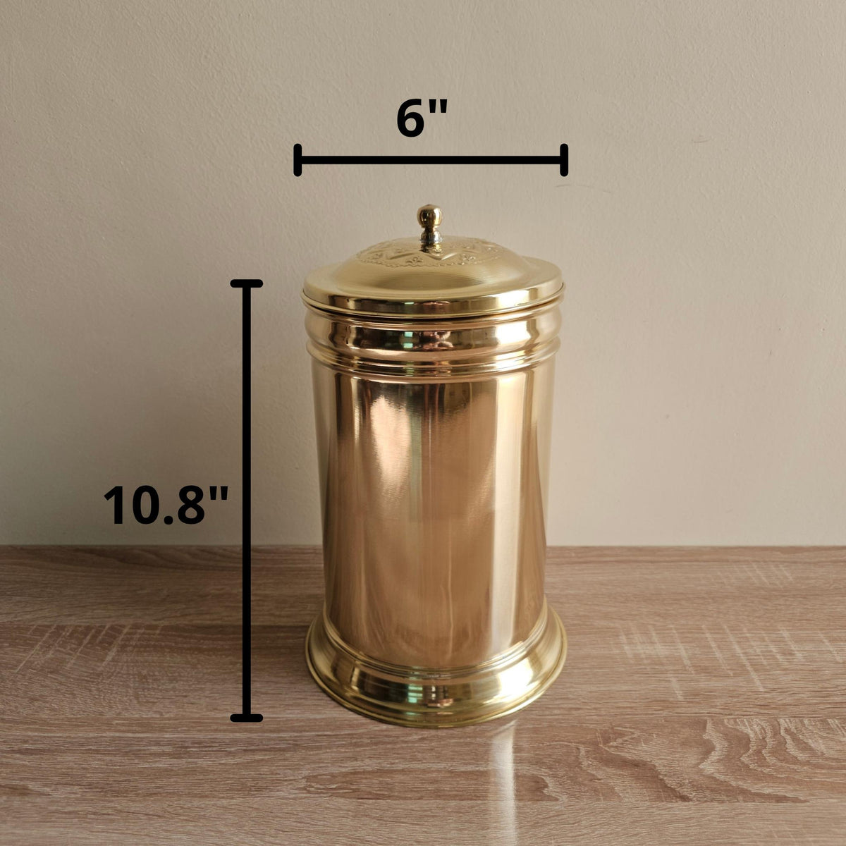 Handmade Brass Trash Can