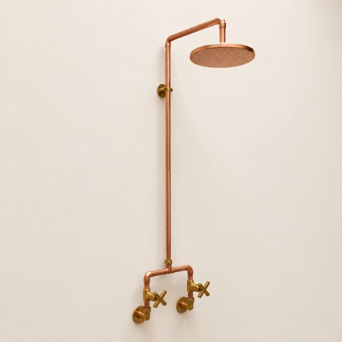Copper Outdoor Shower System, Unlacquered Brass & Copper