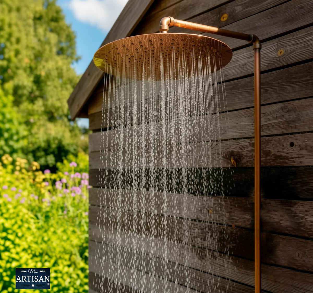 Large 16 Inch Round Flat Double Copper Shower Heads - Indoor / Outdoor Use