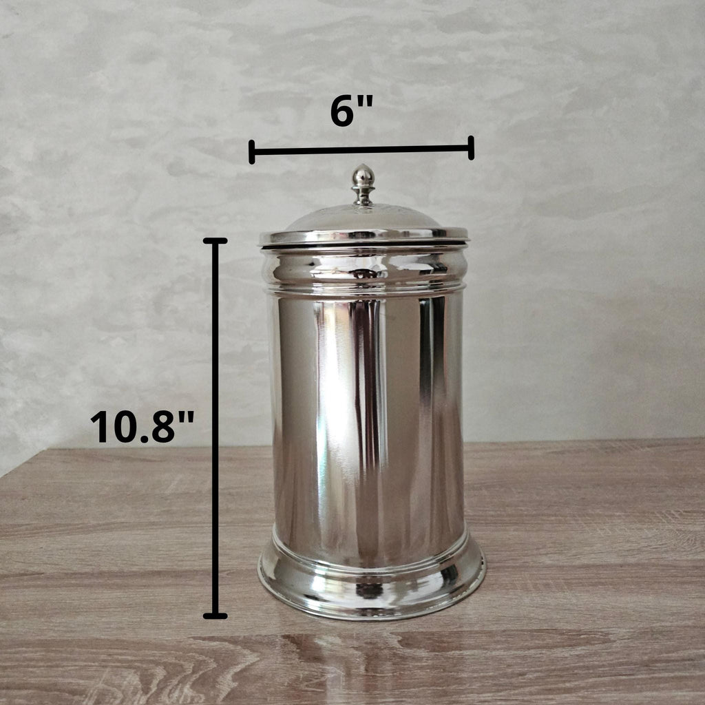 Silver Moroccan Trash Can