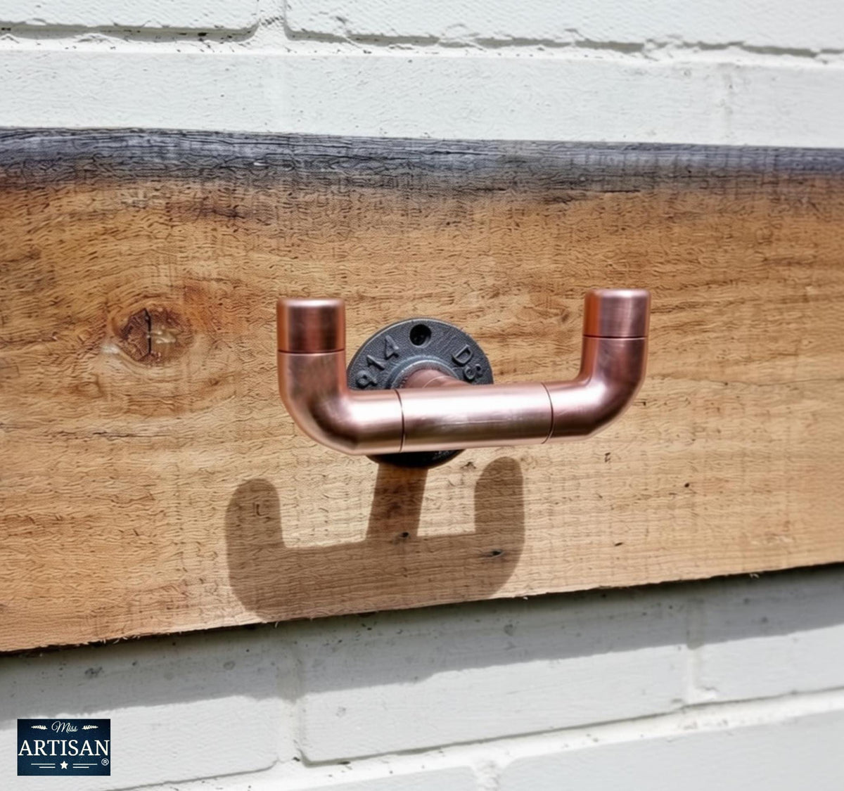 Copper Pipe Double Hook - Coat /Hat /Towel Hooks - Rustic / Industrial / Vintage - 22mm Thick Copper Pipe