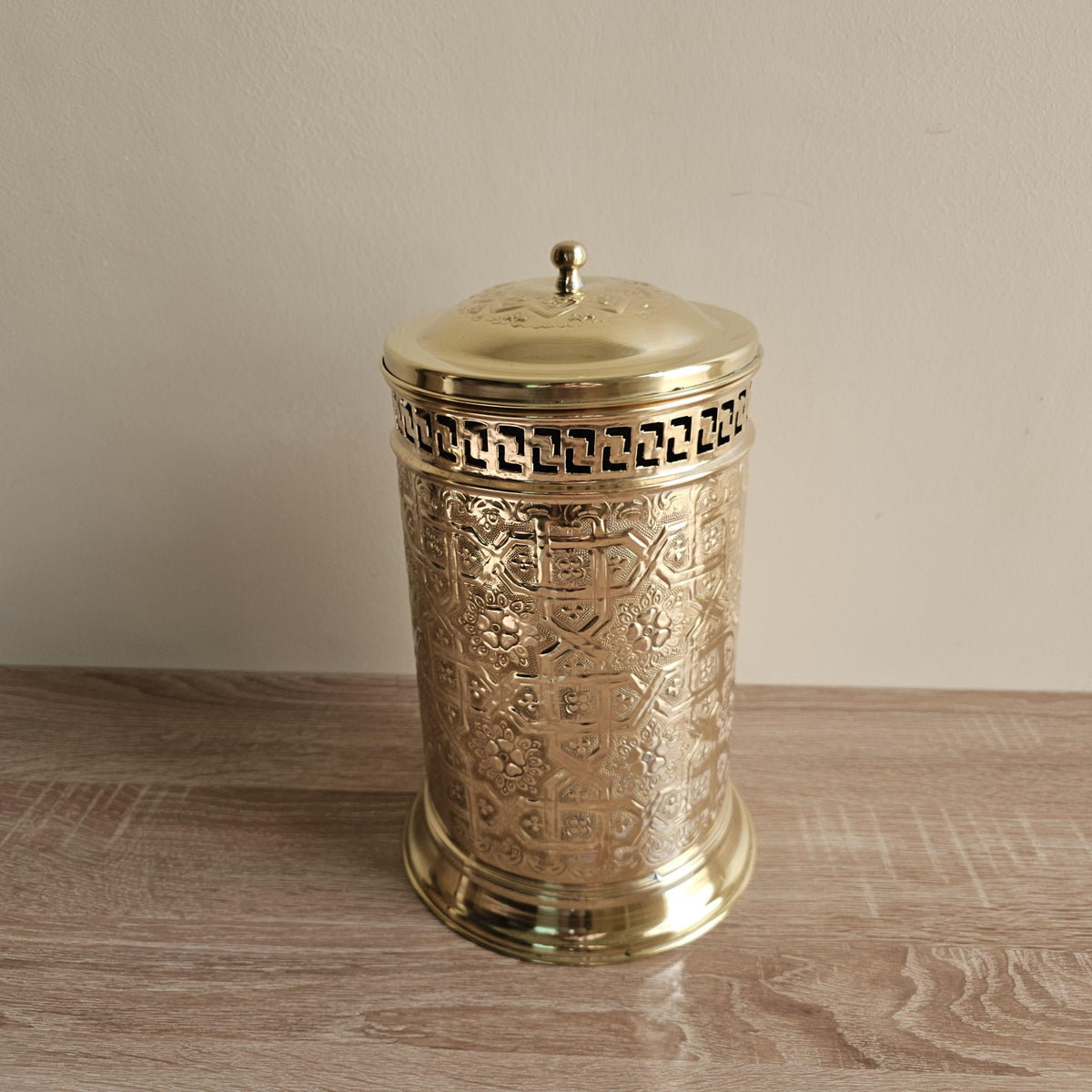 Handmade Brass Trash Can